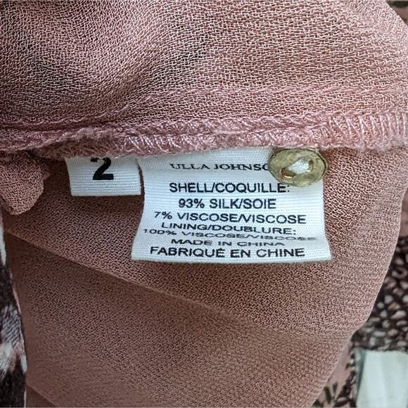 Like New Ulla Johnson Ivy Silk Ruffle Sleeve Floral Mini Dress, Size 2 - Picture 4 of 6